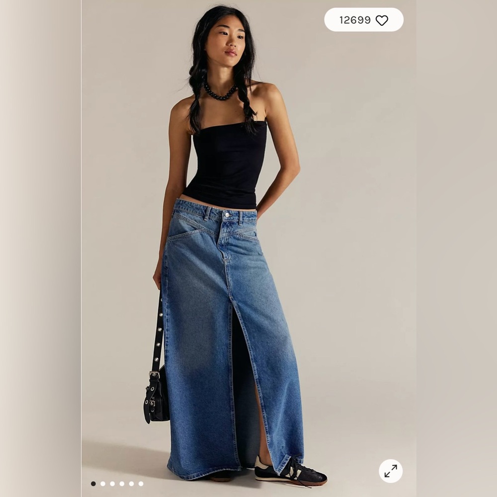 Free People/We the Free Come as You Are Denim Maxi Skirt Size 6. NWT
